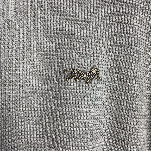 Ovadia And Sons Cotton Waffle Knit Crew Neck Sweater in Heather Grey Size XXL - Picture 8 of 9